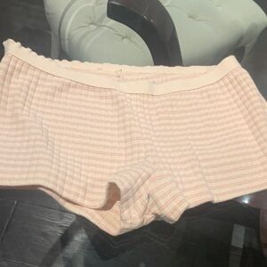 Brandy Melville Cream and Pink Striped pajama  shorts